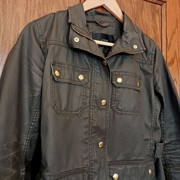 J CREW Downtown Field Jacket Green/Brown - Picture 13 of 14